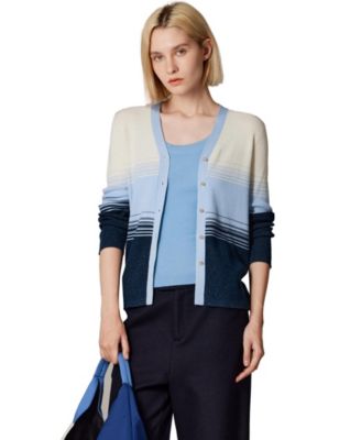 Women's Lurex Wool Cardigan | Metallic Button Up V Neck Sweater | Ultra Soft Ribbed Shimmer Knit | Machine Washable Cardigan Sweaters