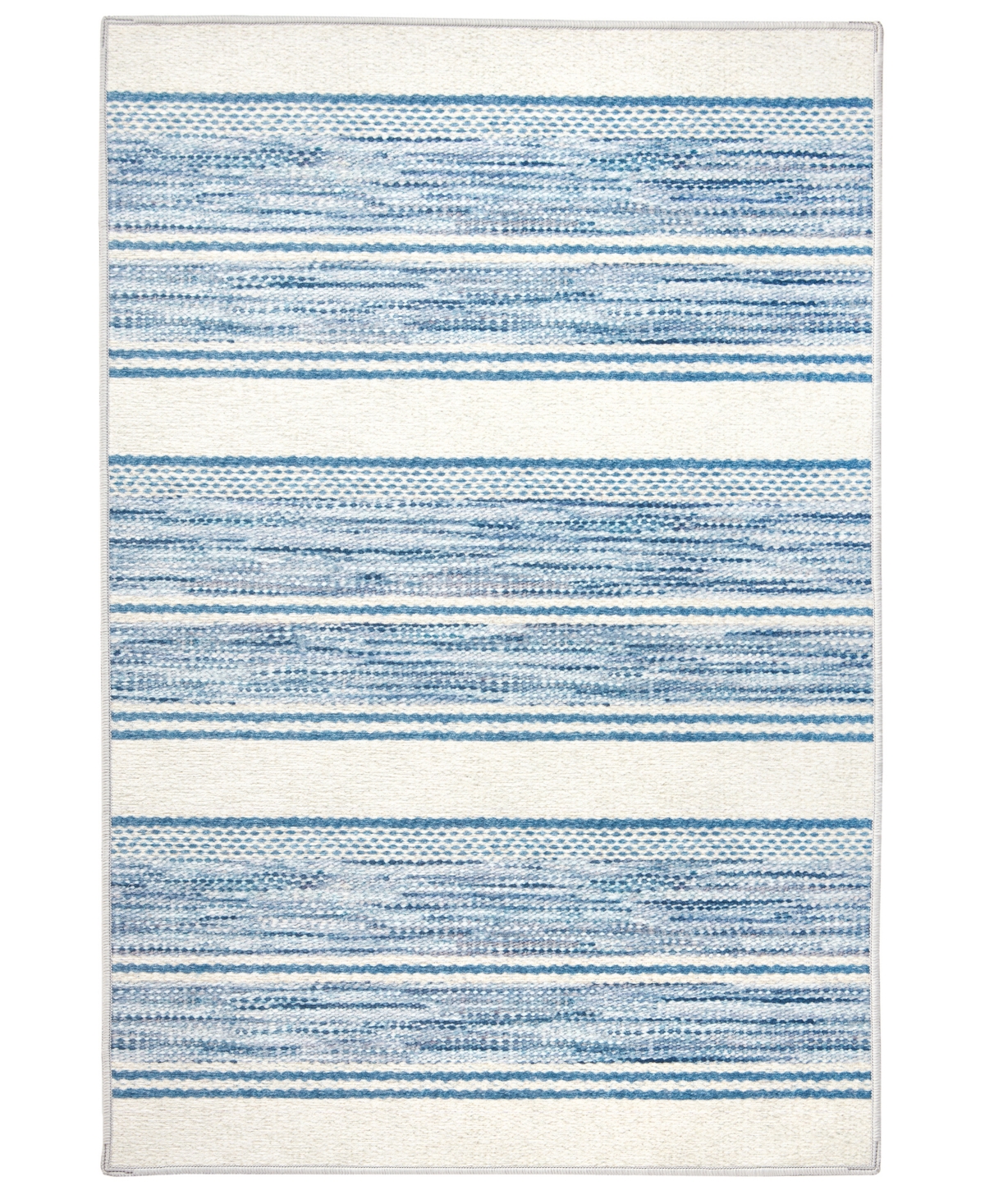 Dash And Albert Rugs By Annie Selke Ellington Stripe Machine Washable Da2339 6'x9' Area Rug In Blue