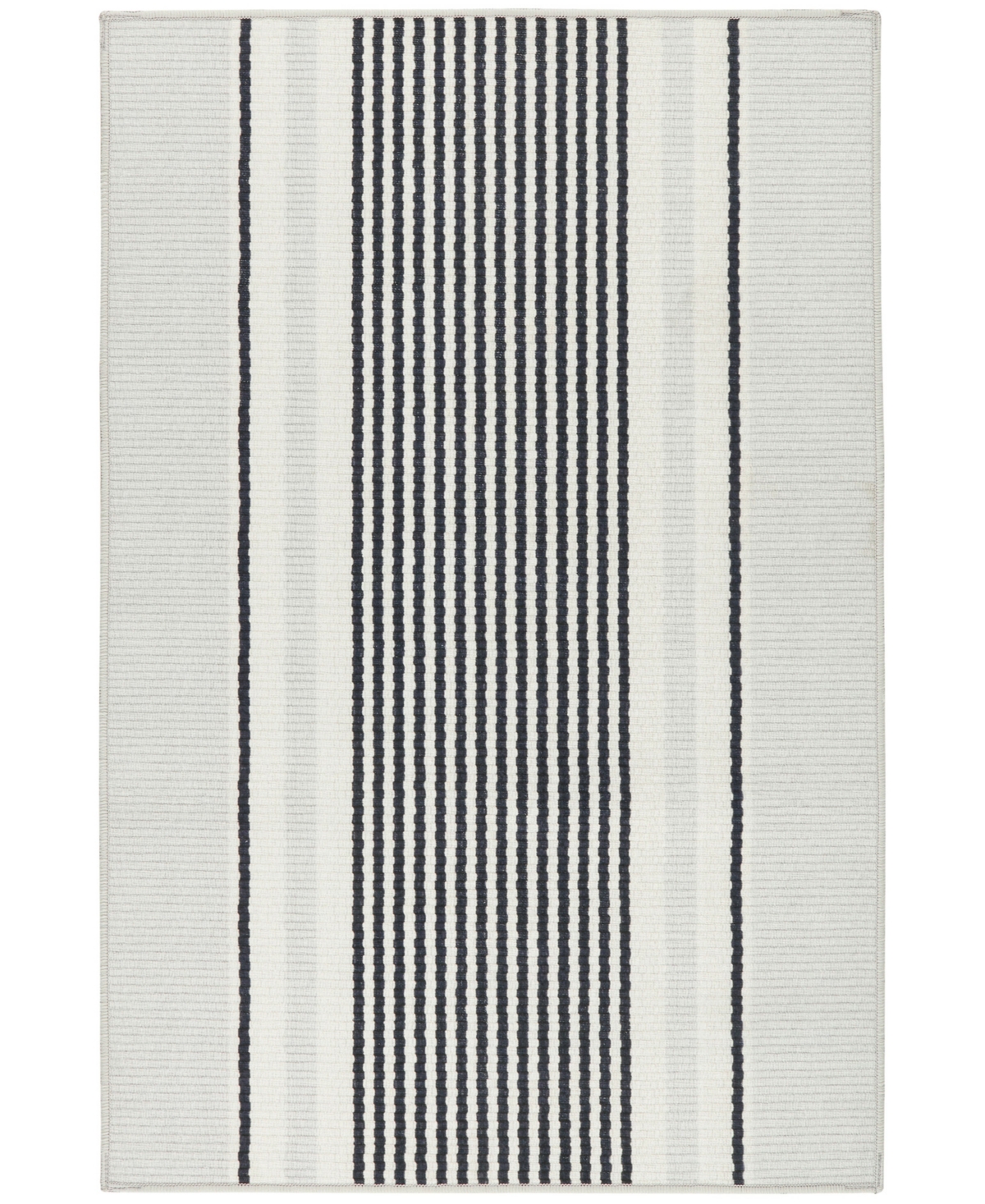 Dash And Albert Rugs By Annie Selke Gunner Stripe Machine Washable Da2038 3'x5' Area Rug In Gray