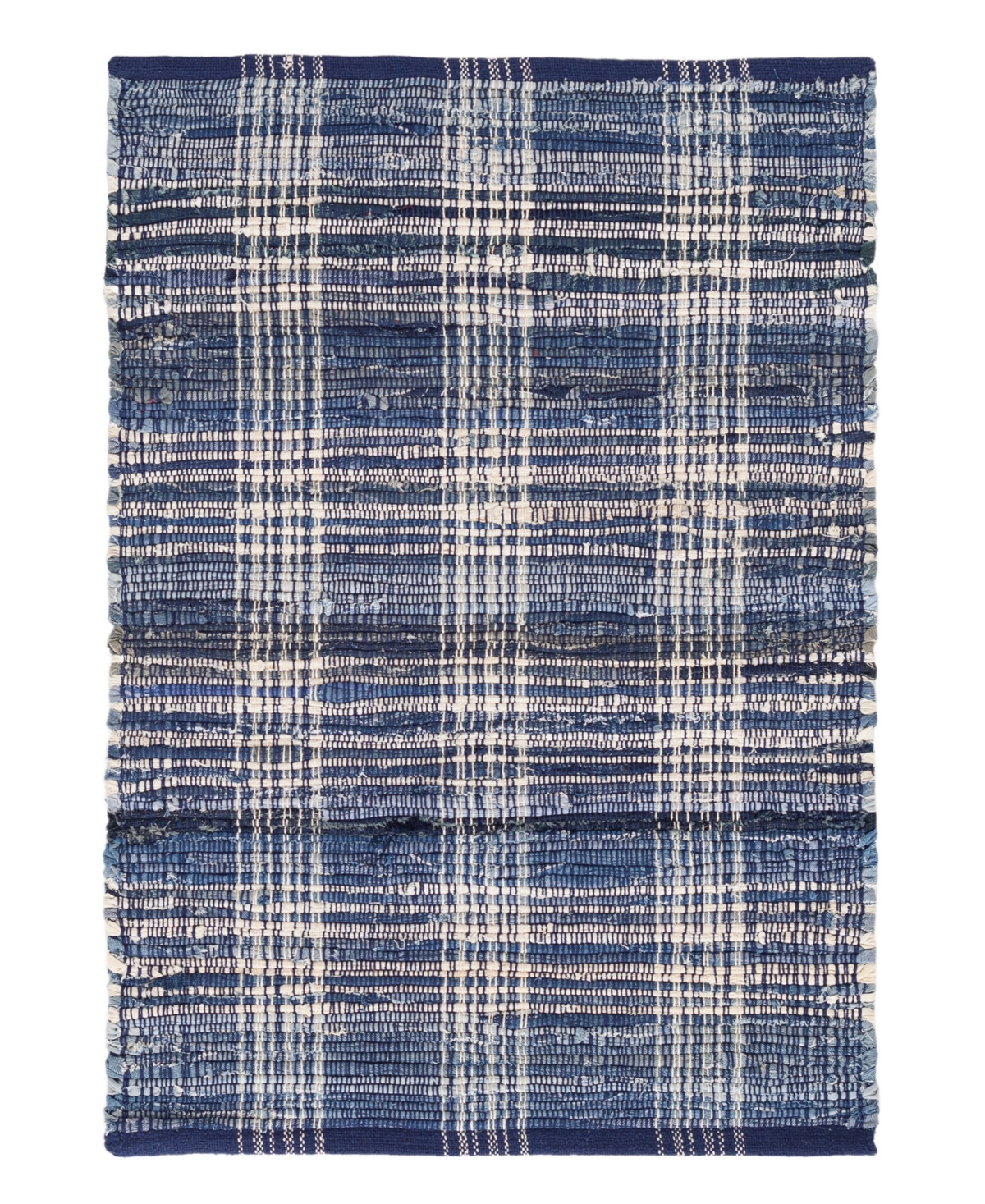Dash And Albert Rugs By Annie Selke Denim Plaid Da515 5'x8' Area Rug In Blue