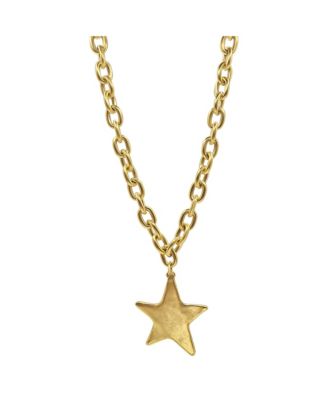Bowood Lane 12k Gold Plated Chain with Textured Star Charm - Gold