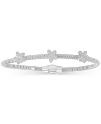 Cubic Zirconia Charm Bracelet in Sterling Silver