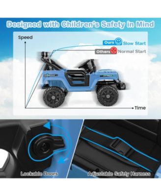 12V Kids Ride on Truck Car w/ Remote Control Threaded Wheels 3 Speeds LED Lights