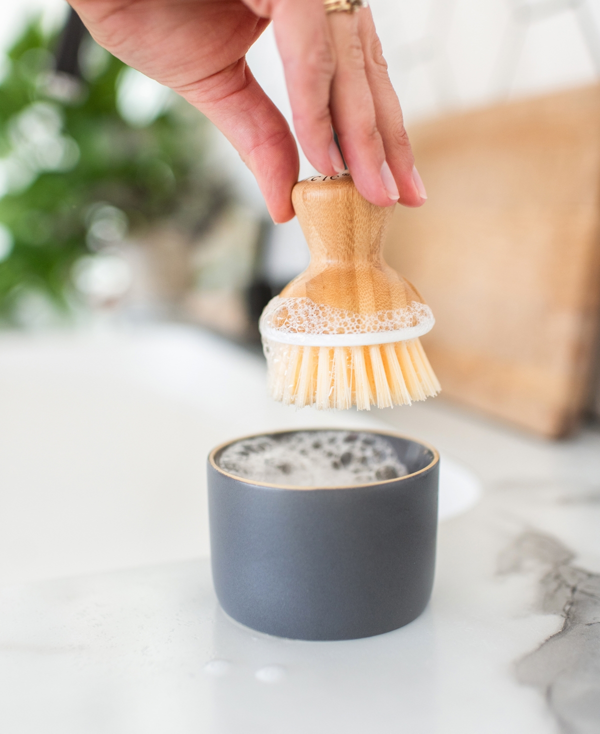 Full Circle Bubble Up Set Soap Dispenser Dish Brush