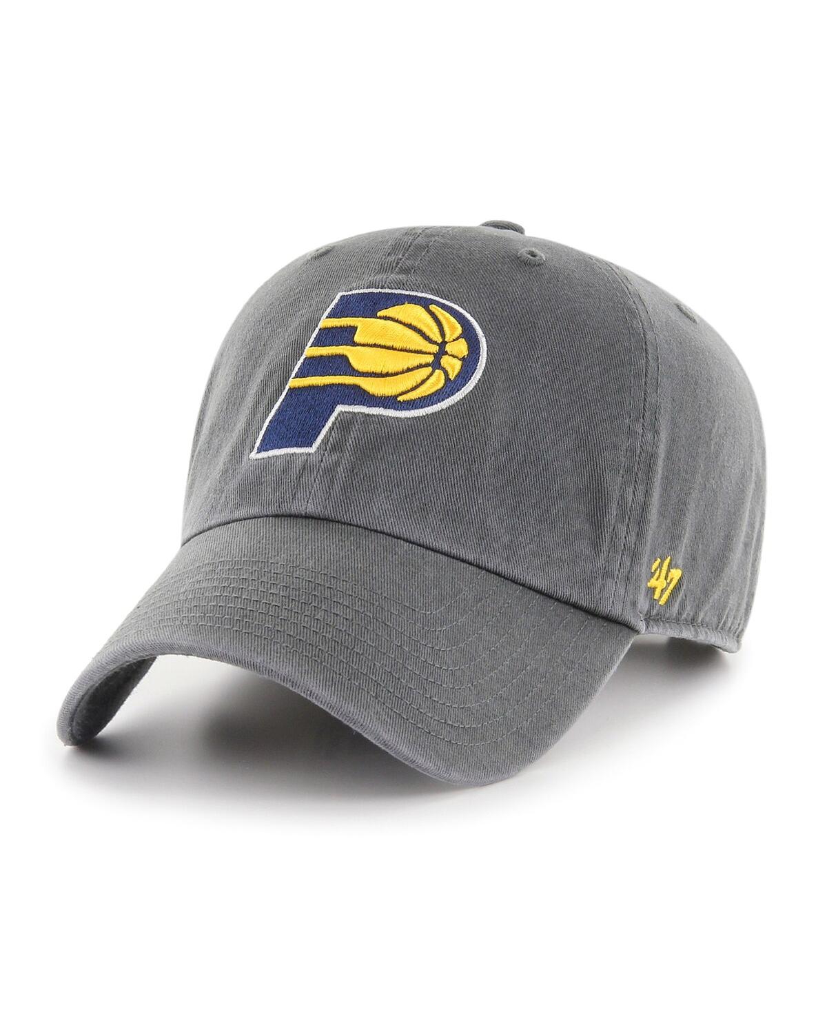 Men's Charcoal Indiana Pacers Primary Logo Clean Up Adjustable Hat - Charcoal