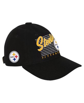 Outerstuff - Big Boys and Girls Black Pittsburgh Steelers Retro Wooly Adjustable Hat