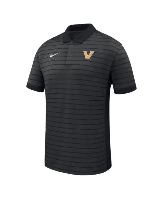 Men's Black Vanderbilt Commodores 2025 Early Season Coaches Sideline Victory Stripe Performance Polo Shirt