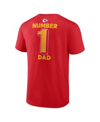 Men's Red Kansas City Chiefs Big Tall Number One Dad T-Shirt