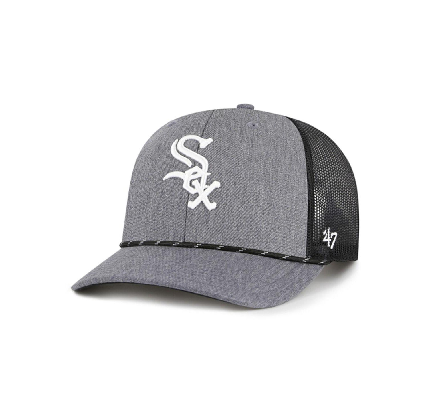 Men's Charcoal Chicago White Sox Carbon Rope Trucker Adjustable Hat
