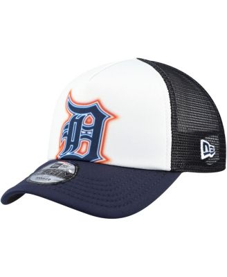 New Era - Toddler White/Navy Detroit Tigers Painted A-Frame 9FORTY Trucker Adjustable Hat