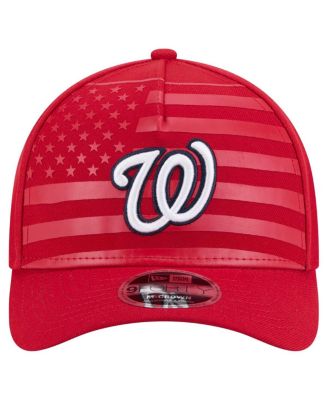 Men's Red Washington Nationals American Flag 9FORTY M-Crown A-Frame Adjustable Hat