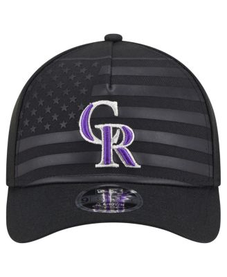 Men's Black Colorado Rockies American Flag 9FORTY M-Crown A-Frame Adjustable Hat