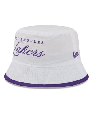 Men's White/Purple Los Angeles Lakers 2025 NBA Draft Nylon Bucket Hat