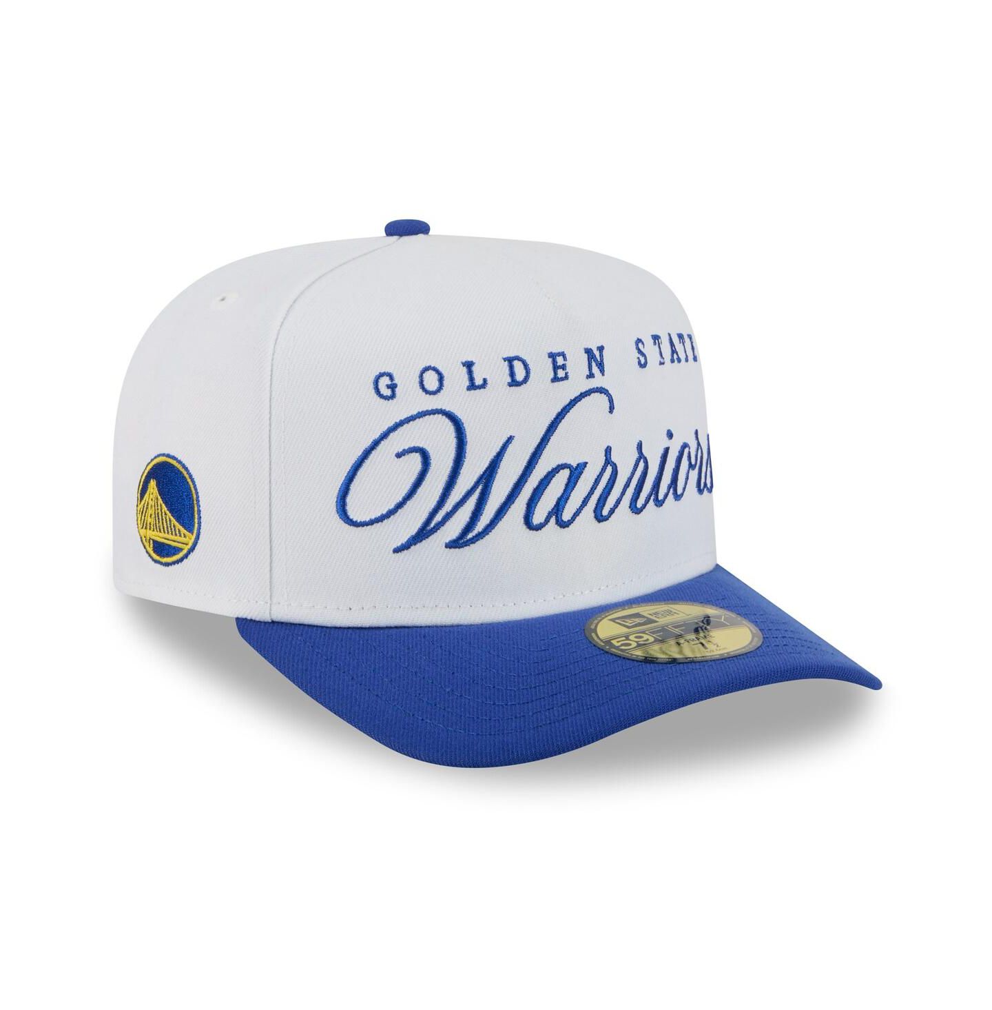 Мужская кепка New Era White/Royal Golden State Warriors 2025 NBA Draft A-Frame 59FIFTY Fitted Hat — фото 1