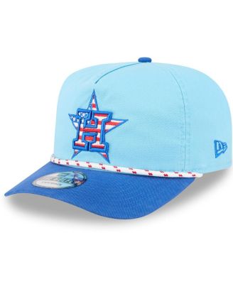 New Era - Men's Light Blue/Blue Houston Astros 2025 Fourth of July Golfer Snapback Hat