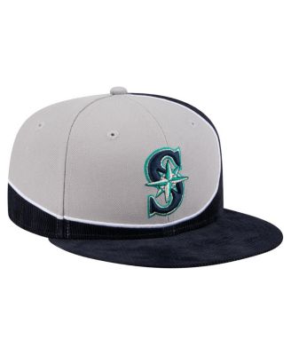 Men's Navy/Gray Seattle Mariners Retro Split Corduroy Snapback Hat