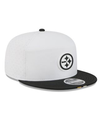 Men's White/Black Pittsburgh Steelers 2025 NFL Training Camp Split Panel 9FIFTY Snapback Hat