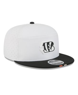 Men's White/Black Cincinnati Bengals 2025 NFL Training Camp Split Panel 9FIFTY Snapback Hat