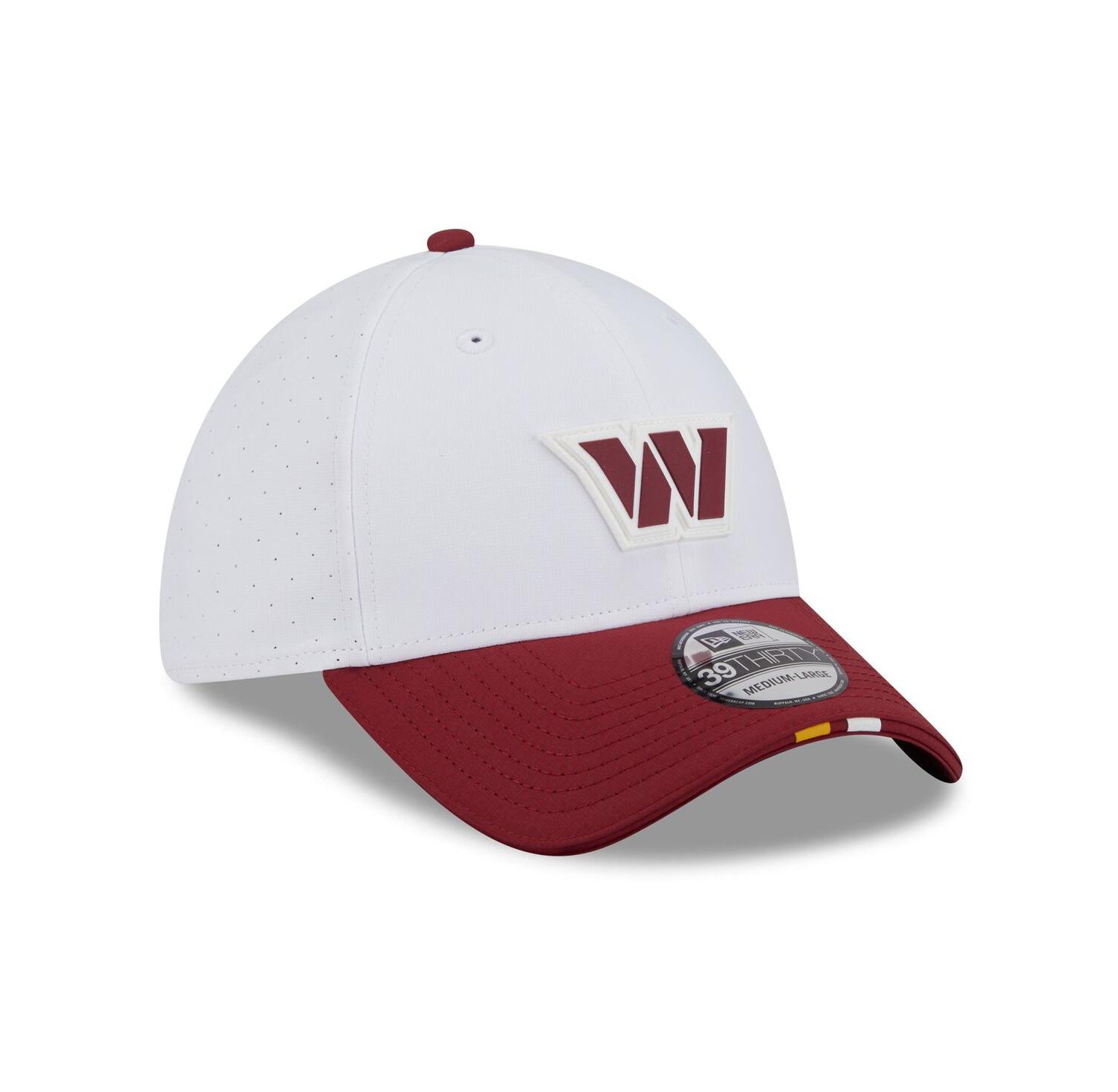 Men's White/Burgundy Washington Commanders 2025 NFL Training Camp 39THIRTY Flex Hat