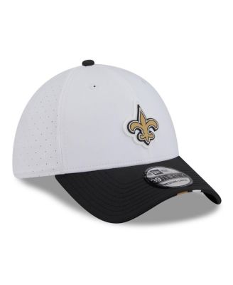 Men's White/Black New Orleans Saints 2025 NFL Training Camp 39THIRTY Flex Hat