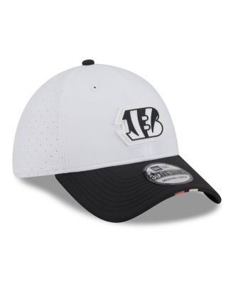 Men's White/Black Cincinnati Bengals 2025 NFL Training Camp 39THIRTY Flex Hat