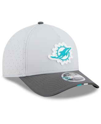 Men's Gray/Graphite Miami Dolphins 2025 NFL Training Camp A-Frame 9FORTY Adjustable Hat
