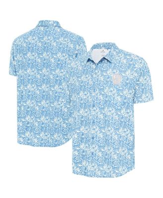 Antigua - Men's Powder Blue Milwaukee Brewers Resort Button-Up Shirt