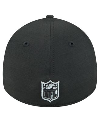 Men's Black Las Vegas Raiders Stripes 39THIRTY Flex Hat