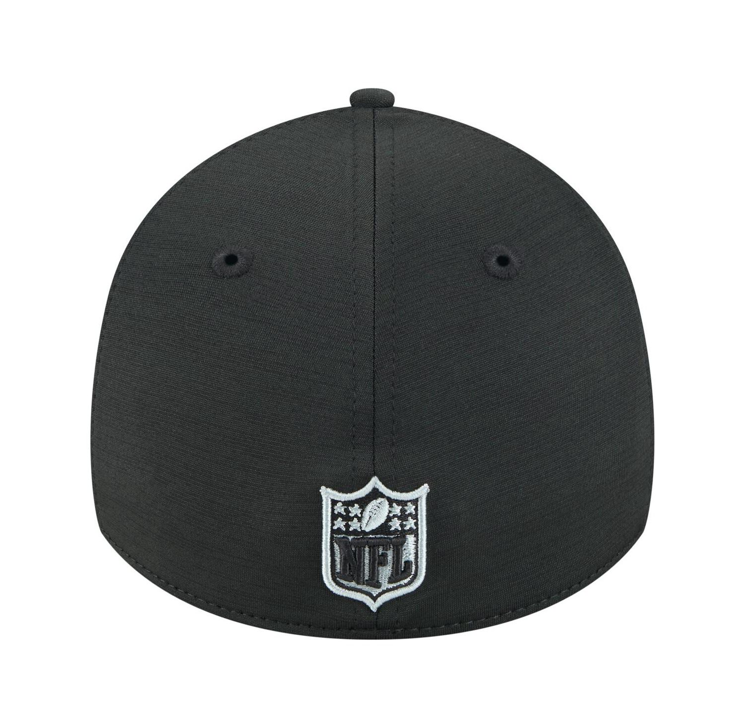 Men's Black Las Vegas Raiders Stripes 39THIRTY Flex Hat