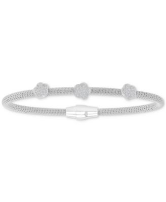 Cubic Zirconia Star Charm Bracelet in Sterling Silver (also in 14k Gold Over Sterling Silver)