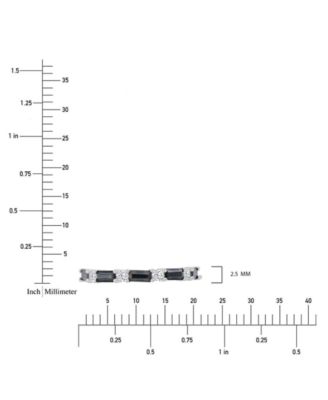 Black Spinel (5/8 ct. t.w.) & White Zircon (1/5 ct. t.w.) Stack Band in Sterling Silver