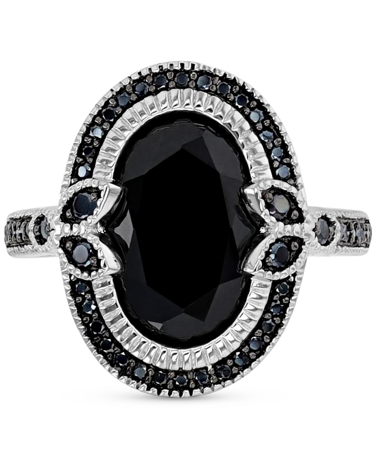 Black Spinel Ring (5 ct. t.w.) in Sterling Silver - Black Spinel
