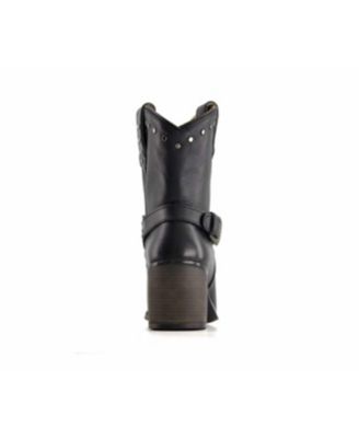 Women's Western Leather Boots with Buckle
