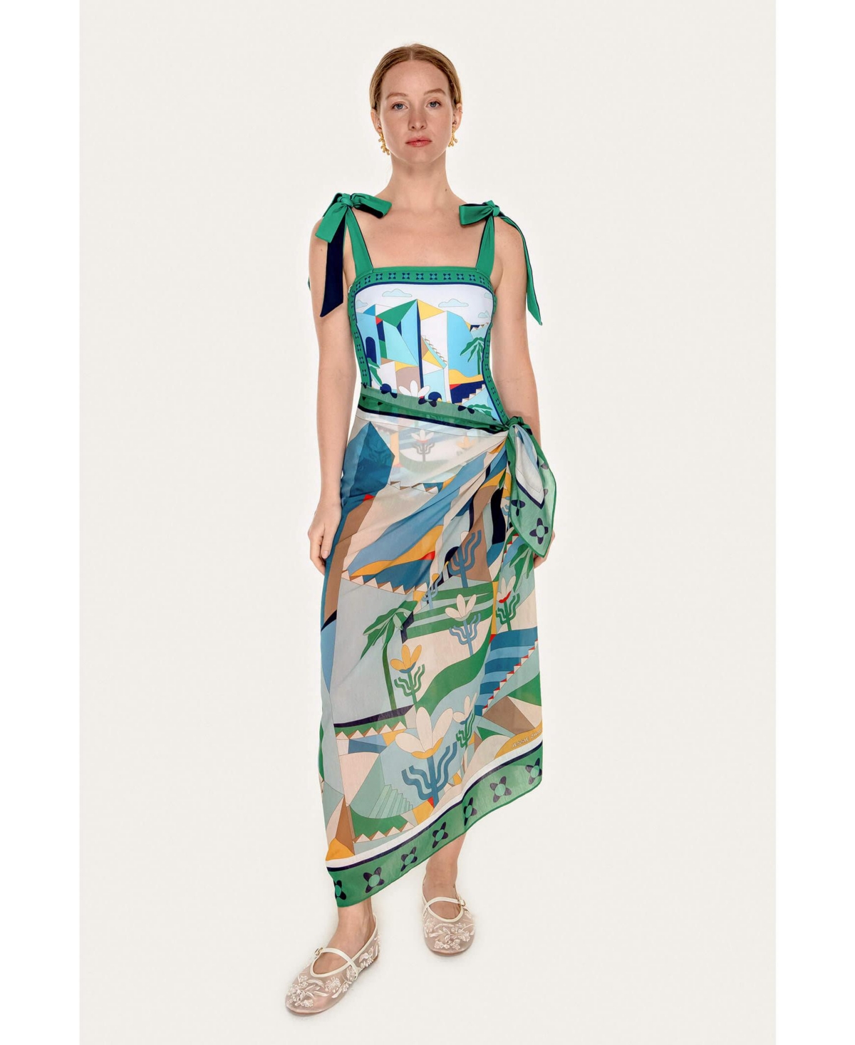 Women's Beach Sarong Wrap - Green Wonderland