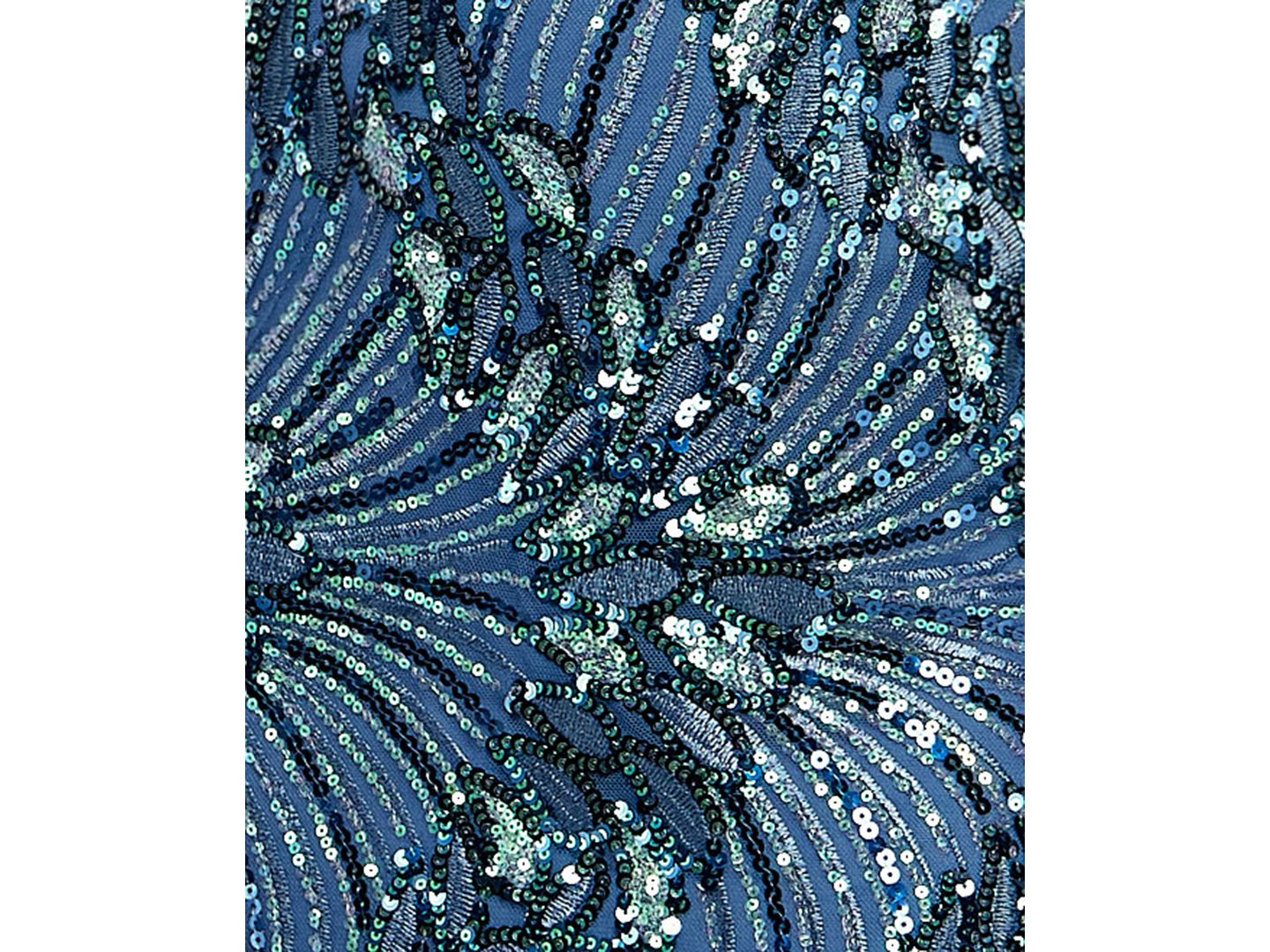 Женское платье SENI & CADE Juniors' Embroidered Sequined Scalloped Hem Bodycon, цвет: Синий — фото 5