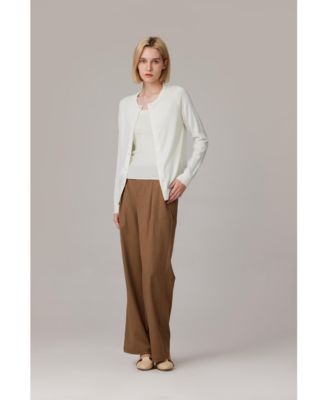 Women's 100% Merino Wool Light Weight Cardigan | Ultra Soft Fine-gauge Sweaters Machine Washable