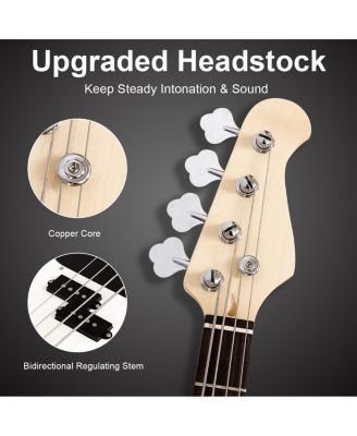 Full Size Electric 4 String Bass Guitar for Beginner Starter Complete Kit