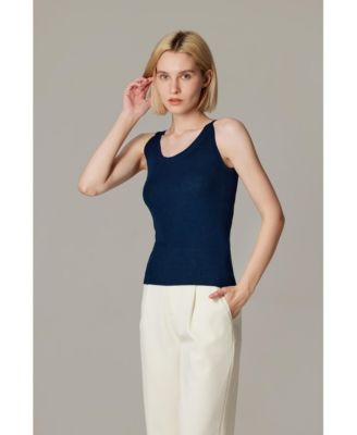 Women's Scoop Neck Tank Top | 75% Merino Wool 25% Silk Ultra-Soft Layering Essential | Natrual Moisture Wicking Sweater
