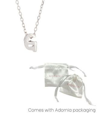 Rhodium Mini Initial Pendant Necklace