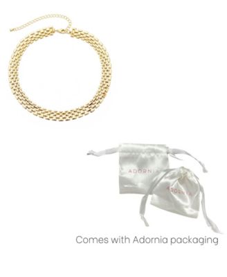 Gold Plated Grid Chain Necklace