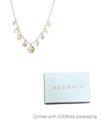 Gold Cultivated Pearl Charm Strand Necklace