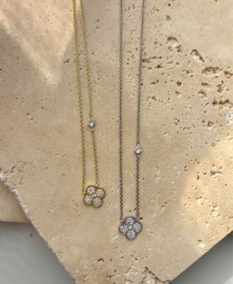 Cubic Zirconia Clover Pendant Necklace