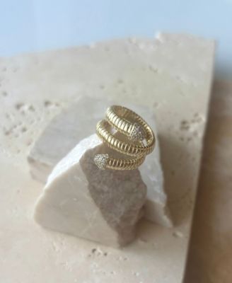 Gold Cubic Zirconia Coil Wrap Ring