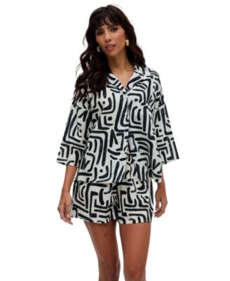 Women's Nicola Paperbag Waist Warhol Print Shorts