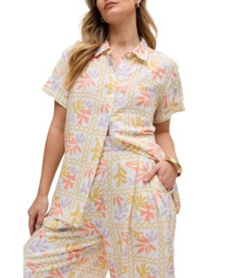 Women's Matisse Button Down Patchwork Floral Print Shirt