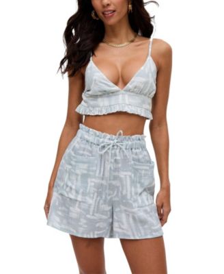 Women's Sammie Paperbag Waist Warhol Print Shorts