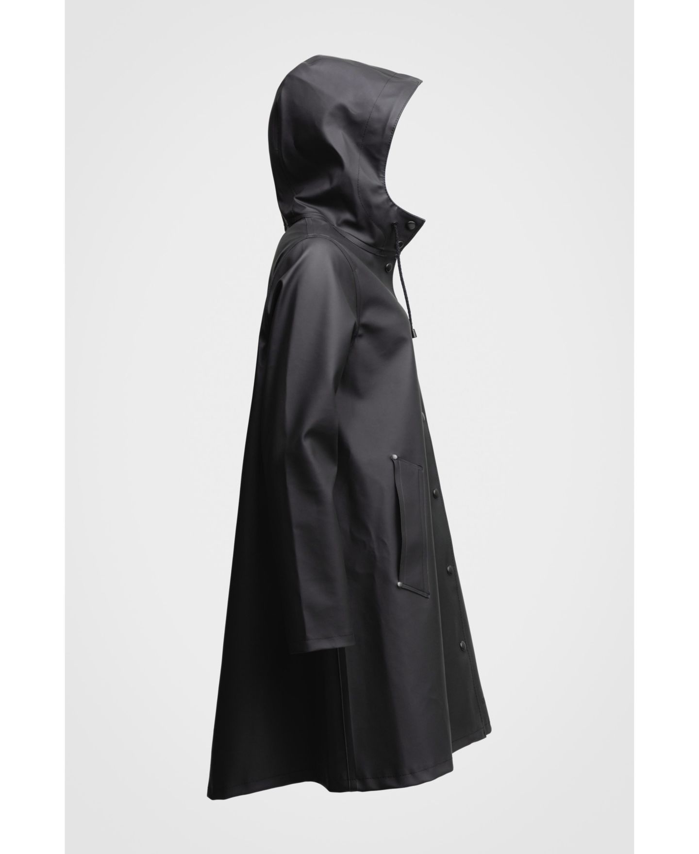 Женские куртки Stutterheim Mosebacke Hooded Long Sleeve Raincoat, цвет: Чёрный — фото 6