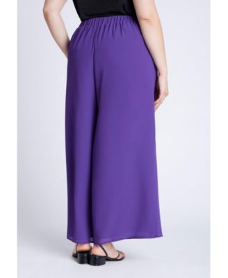 Women's Plus Size Wide Leg Chiffon Pant