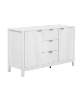 Wave Design Sideboard - Adjustable Shelves Drawers Soft-Close Doors