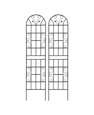 2 Pack Metal Garden Trellis, 86.7" Black